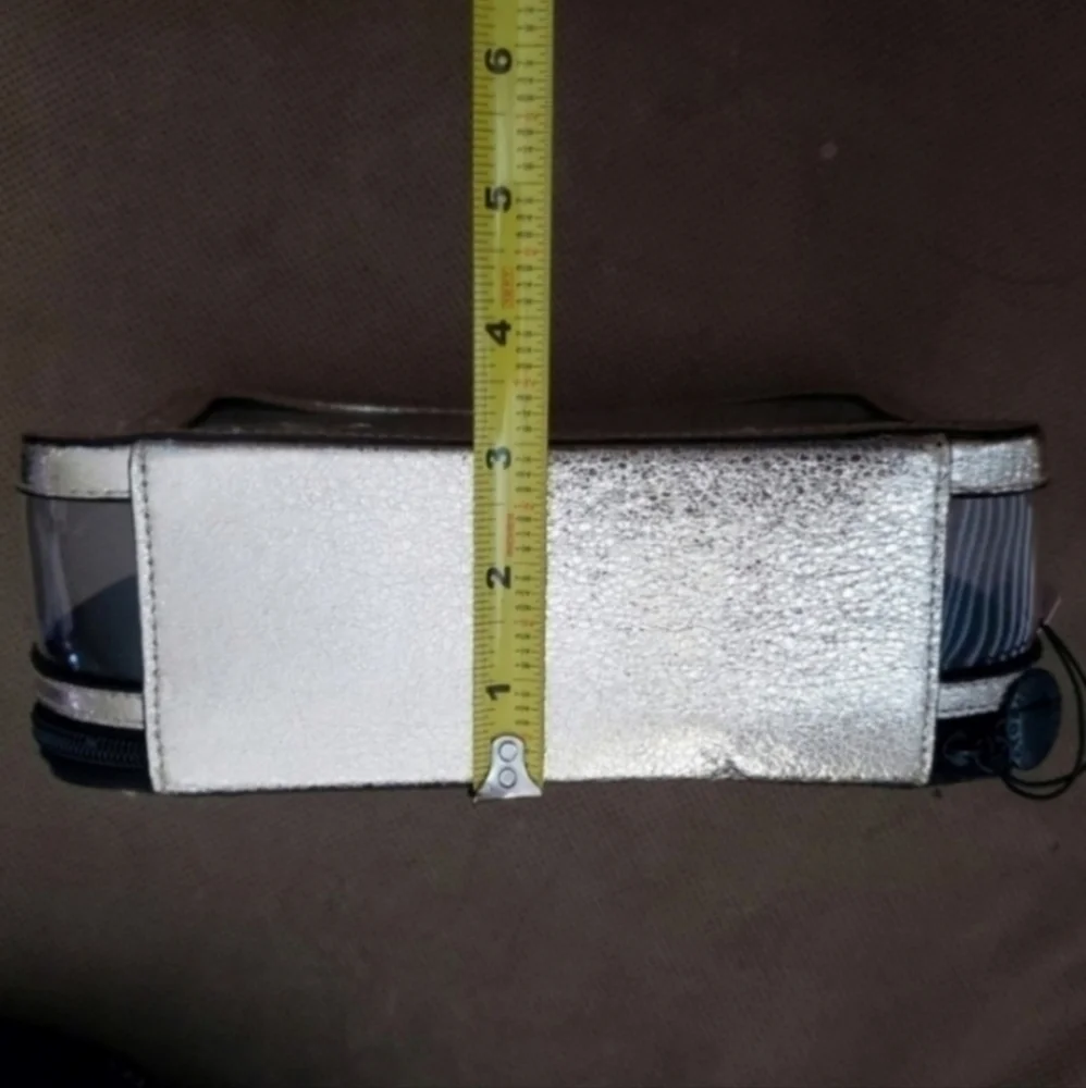 Victoria's Secret makeup case bag set metallic crackle